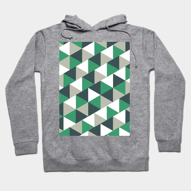 Green Geometric Triangles Hoodie by OneThreeSix